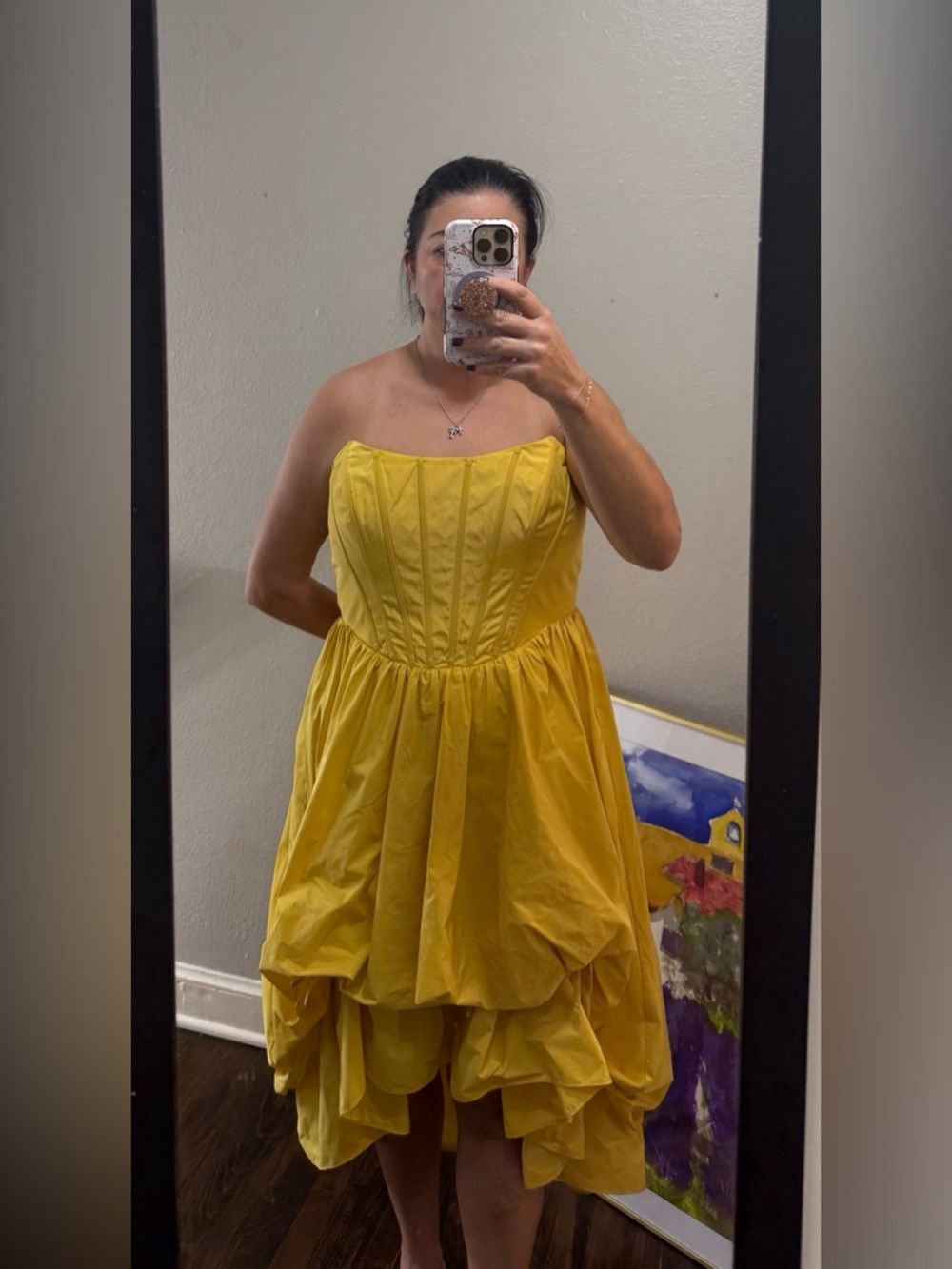 Anthropologie Yellow Corset High-Low Strapless Top - Picture 4 of 5